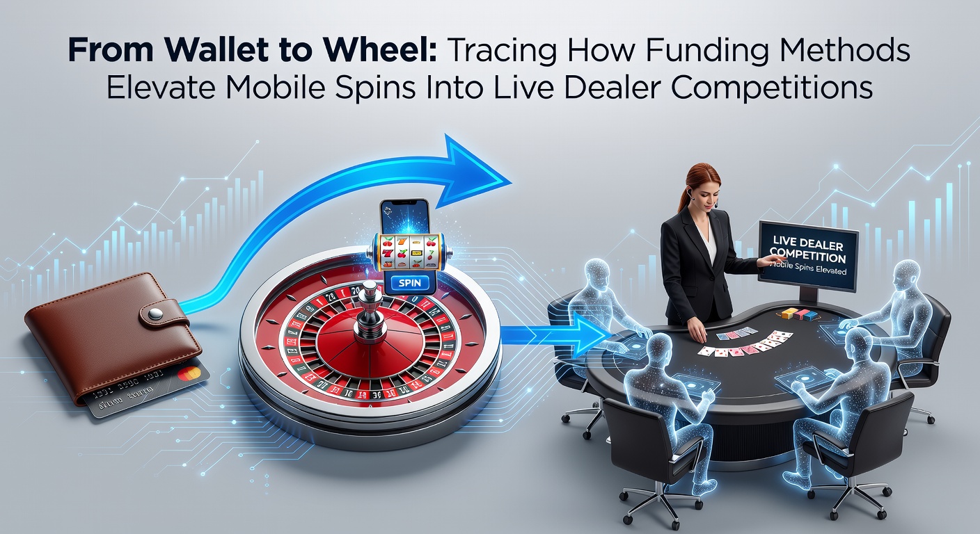 Illustration showing mobile casino interface transitioning from spins to live dealer table via payment flow